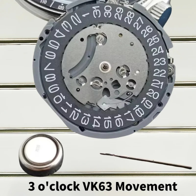 Multifunktionales, silber-schwarzes Mondblatt, 39,6 mm, geeignet für VK64- und VK63-Quarzuhren, Uhrenteile, passend für 20-mm-Armband, Gehäuse und Lünette. – Detail 14
