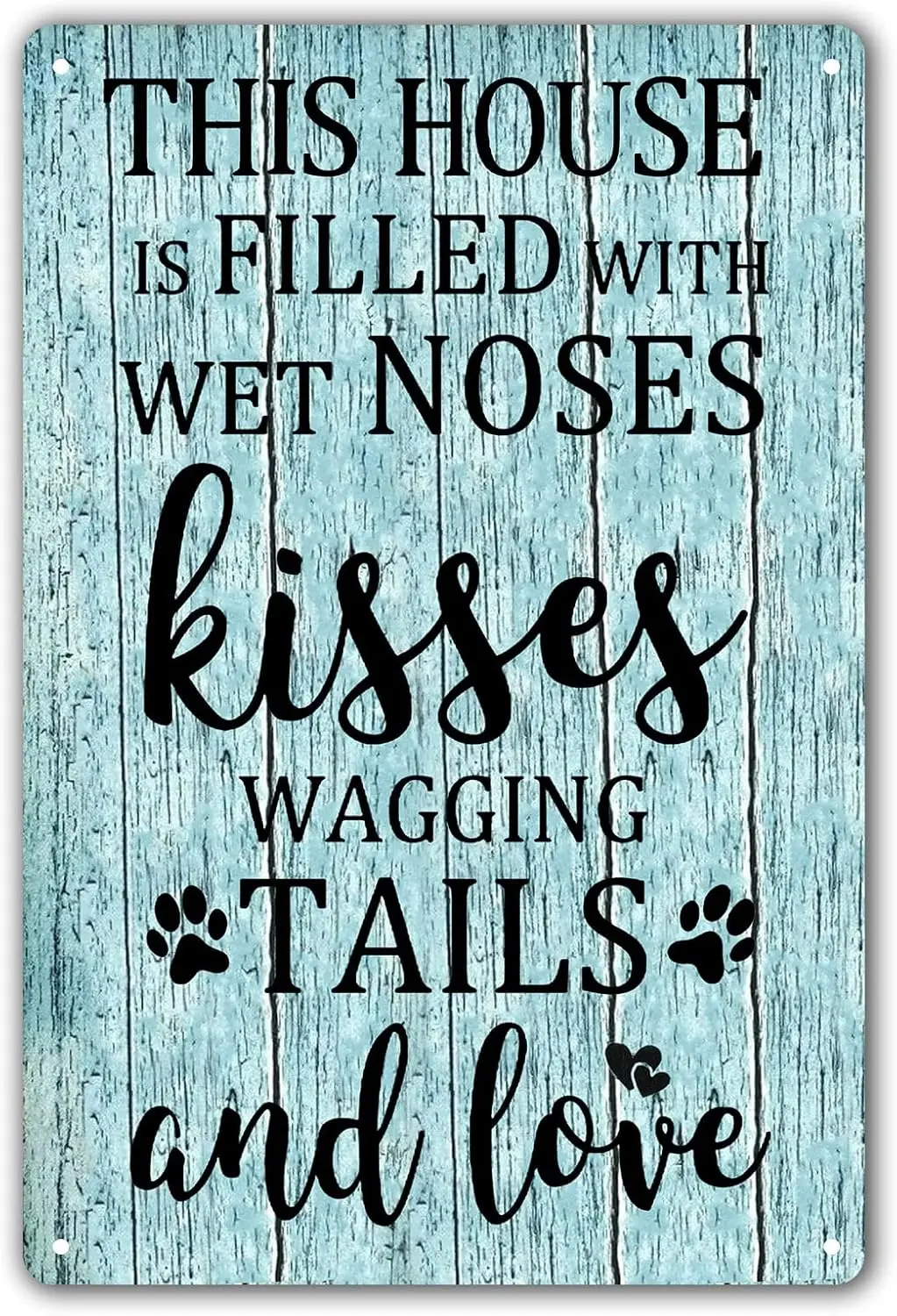 1p,Funny Dog House Rules Tin Sign Dog Room Wall Decor Dogs Welcome Home Signs This House Is Filled With Kisses Wagging Tails Wet