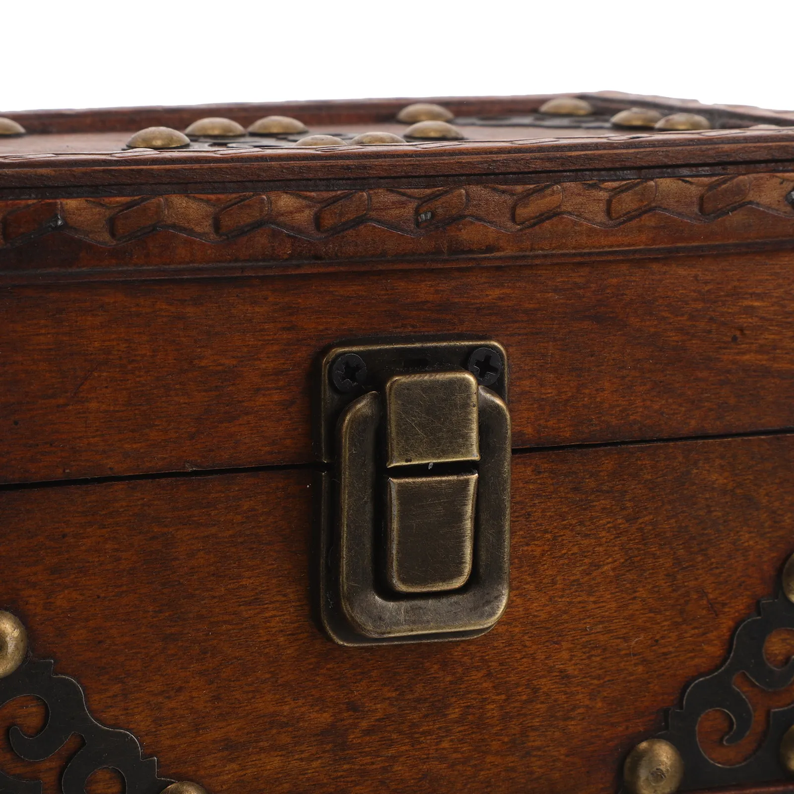 Wood Jewellery Box Vintage Retro Chest Decorative Storage Organizer Necklace Earring Trinket Desktop Display Box for Girlfriend