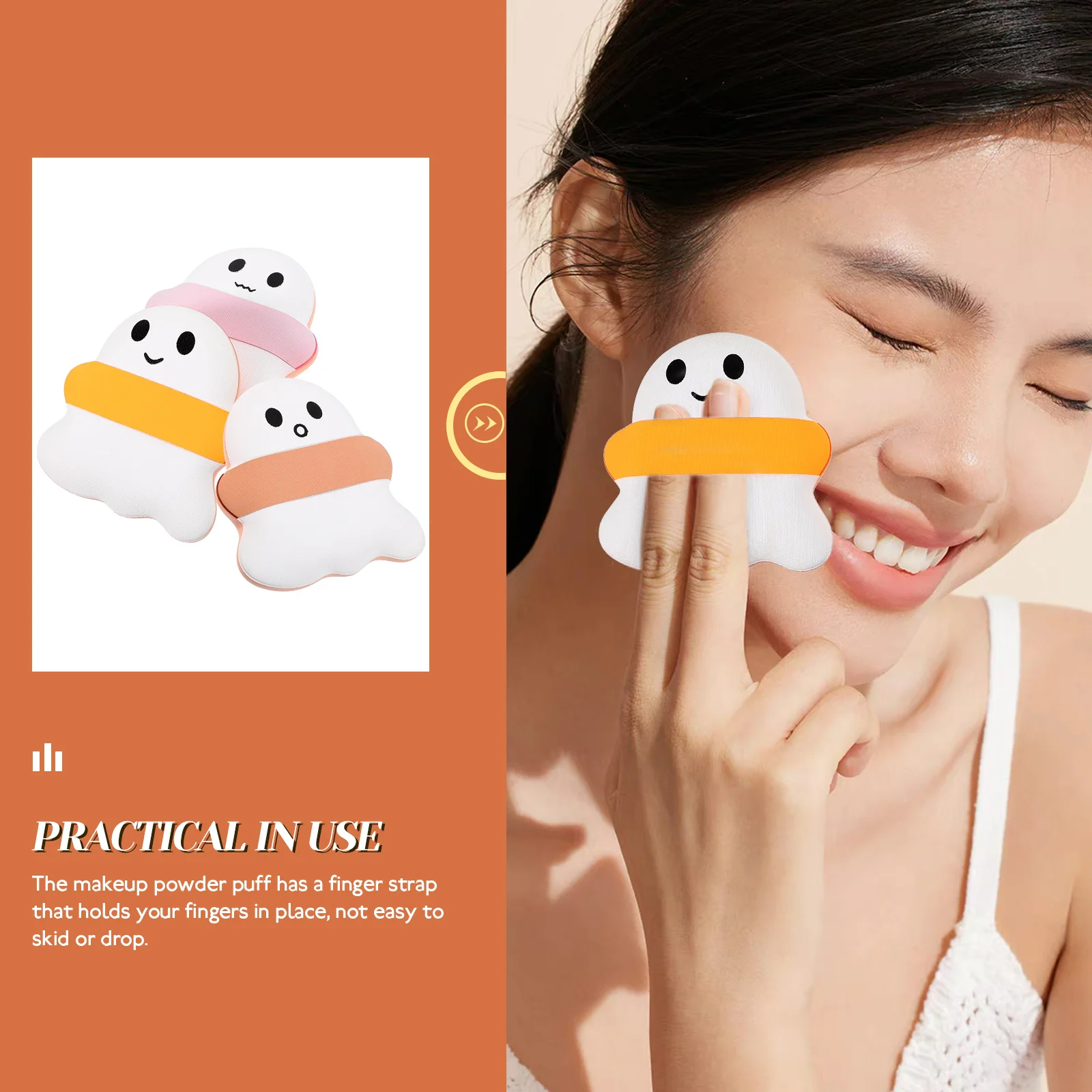 

3pcs Cute Powder Puff Mini Makeup Sponge For Foundation Concealer Loose Powder Facial Blending Small Breathable