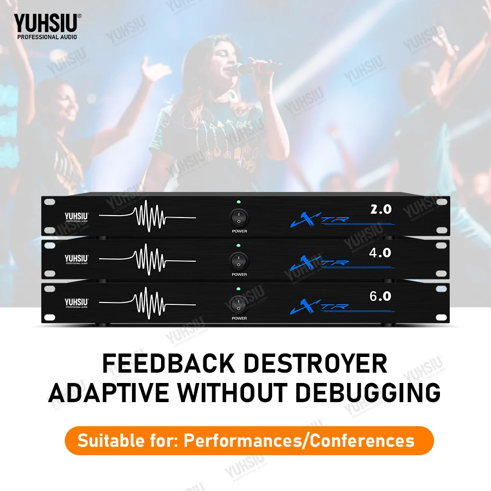 

Professional Feedback Suppressor 2 in 2 Out Performance Stage Conference Automatic Anti-Howling KTV Microphone Frequency Shifter