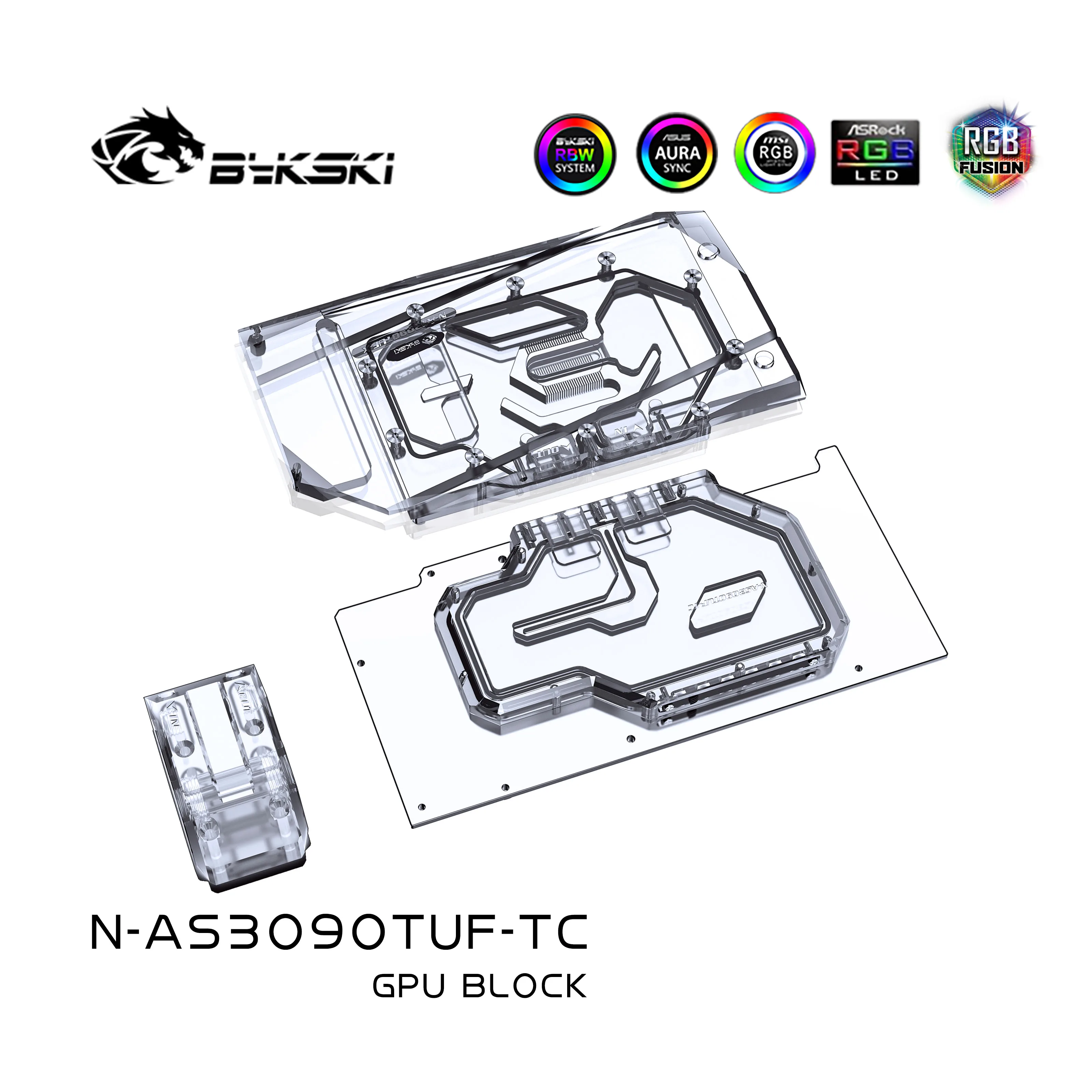 Imagem -03 - Bykski Duplo Lado Gpu Bloco de Resfriamento Líquido para Asus Tuf Rtx 3090 3080 Jogos N-as3090tuf-tc