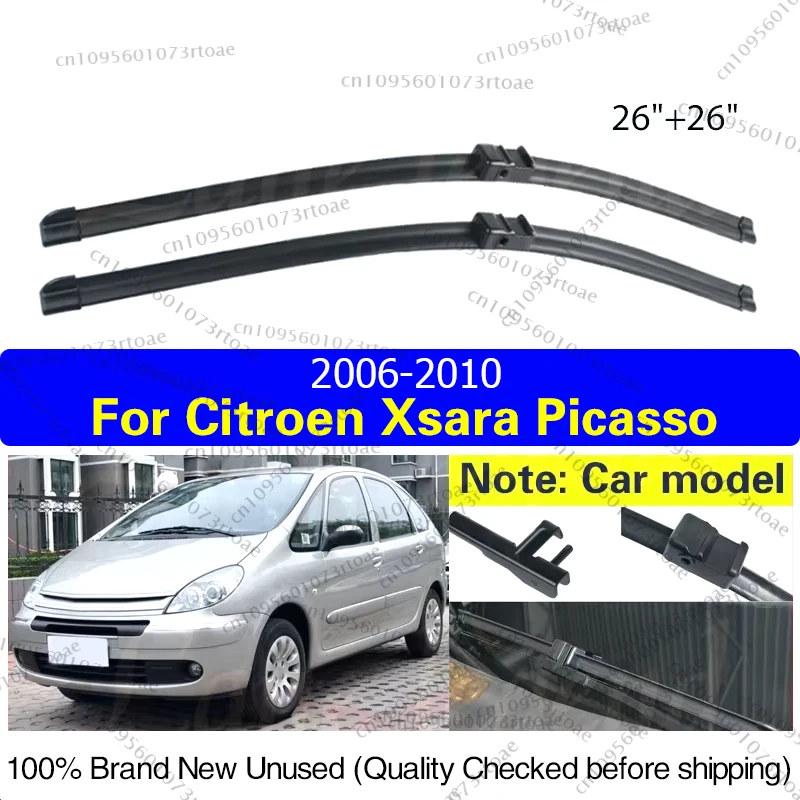 

For Citroen Xsara Picasso 2006 - 2010 Front Wiper Blades Windshield Windscreen Window Car Rain Brush 26"+26" Car Accessories