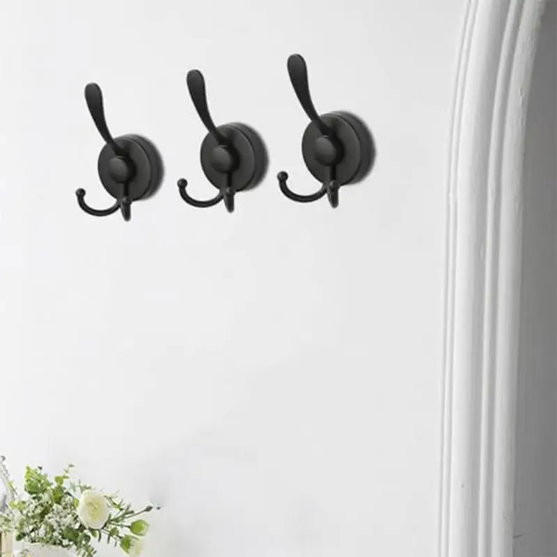 2PCS Strong Adhesive Suction Cup Hook Punch-free Wall Mount Hook Hanging Coat Rack Clothes Hanger Shower Robe Hook