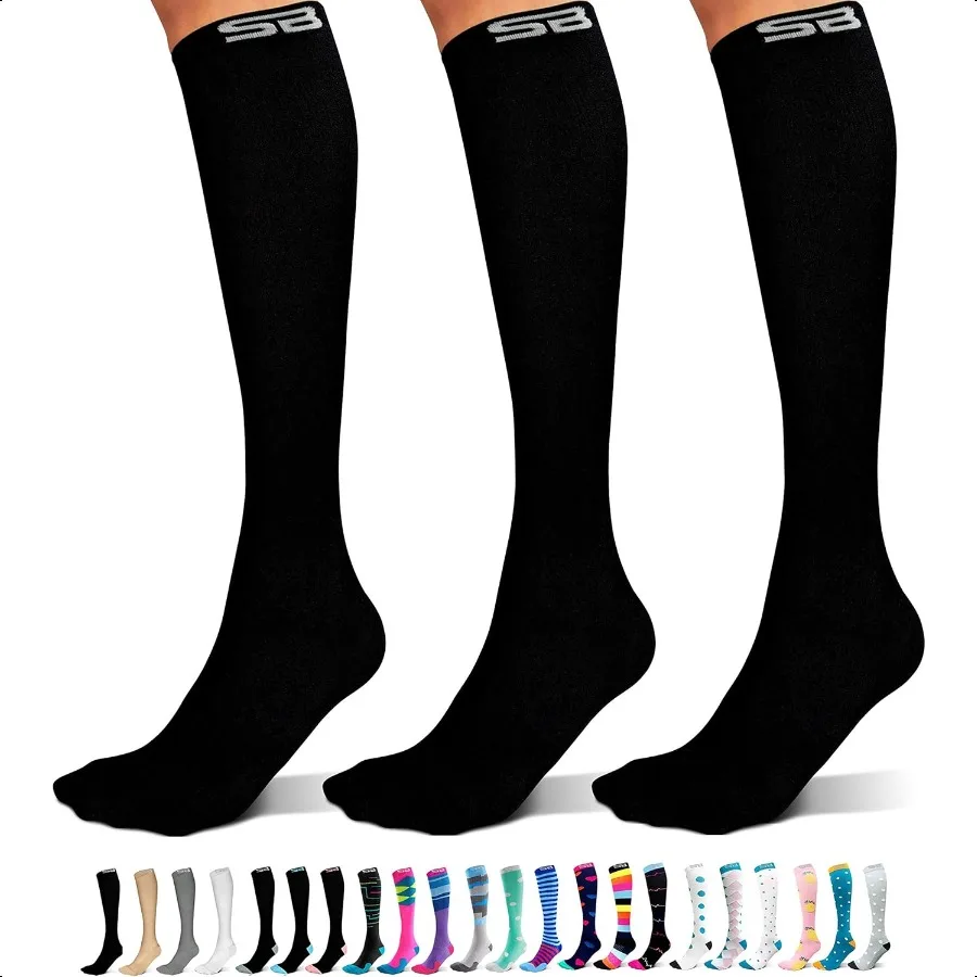 

3Pair Comprion Socks for Women Men 1520mmHg Womens Comprion Socks All Day Wear
