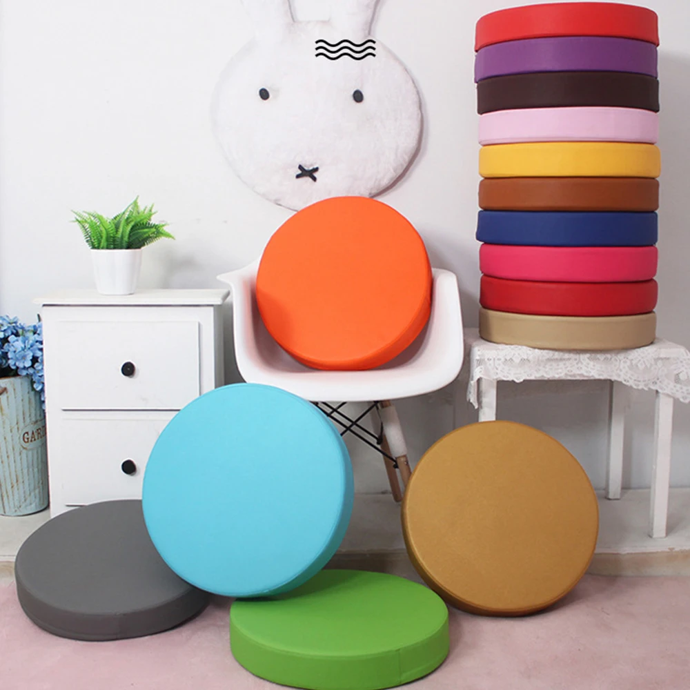 

35D High Elasticity Sponge Japanese Style Synthetic Leather Round Cushion/ Detachable Circular Floor Cushion,meditation Cushion,