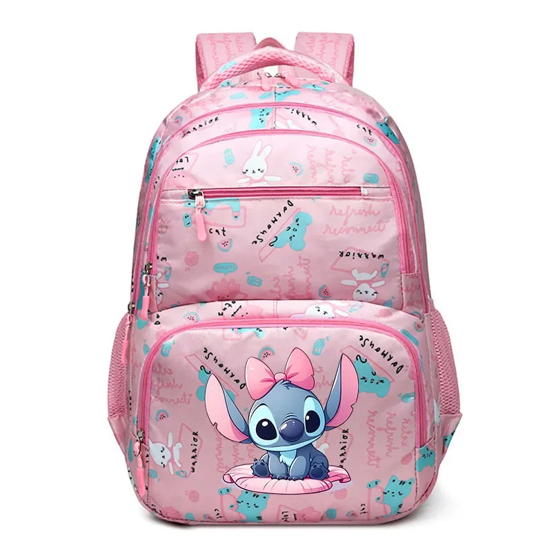 Disney Stitch Women Backpack Large Capacity Teenage Girl Schoolbag Cartoon Angel Student Book Bags Cute Study Gifts