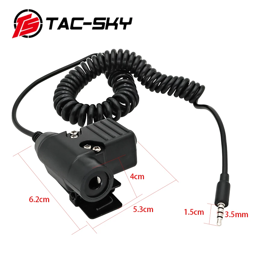 TAC-SKY Tactical Hunting Noise Cancelling cuffie Walkie Talkie cuffie da tiro adattatore militare PTT U94 PTT Phone Plug PTT