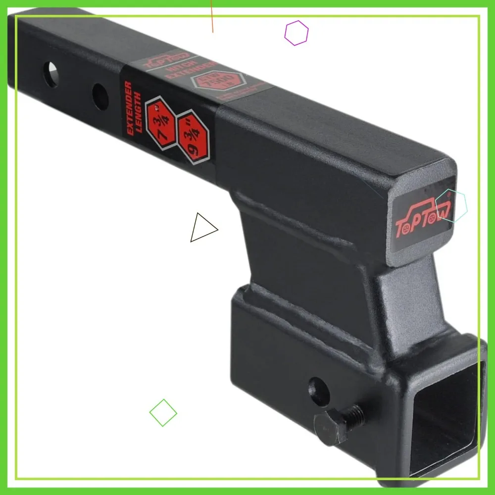 

Trailer Hitch Extender Adapter with 4" Drop/Rise, 8" and 10" Lengths, 2" Shank, 7500lbs Capacity in Matte Black