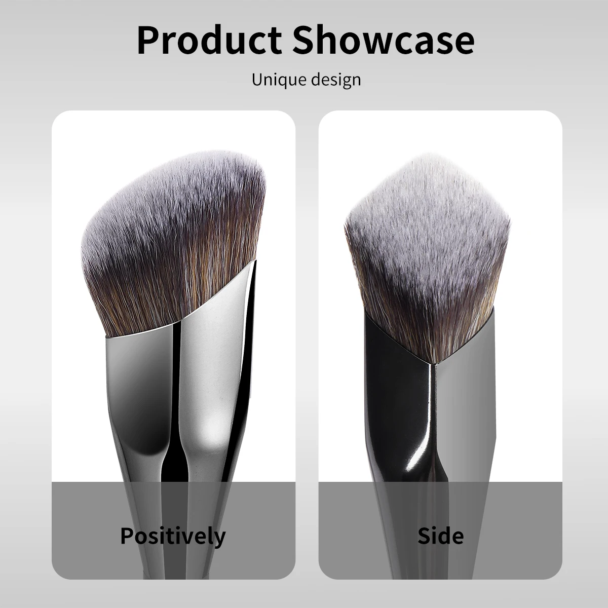 MAANGE 2pcs Makeup Brushes Set Foundation Brush Powder Highligh Concealing Brush Dense Bristle Beginner-friend Travel Gift