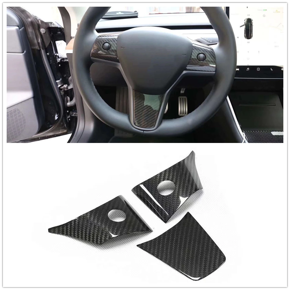 

Car Interior Steering Wheel Cover Trim Controler Holder For Tesla Model Y 2019 -2023 Model 3 2017-2023