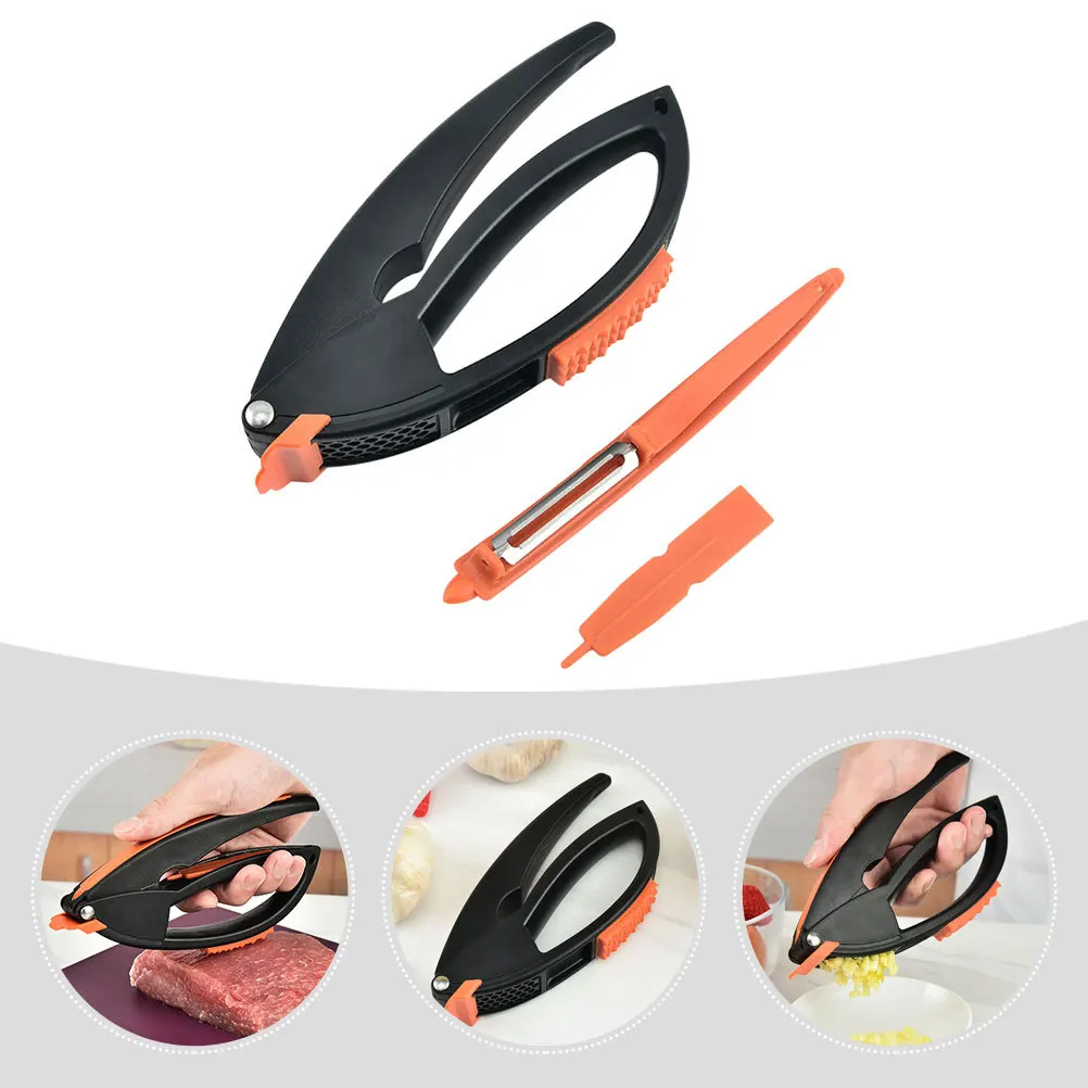 

1Set Garlic Press Manual Garlic Masher Premium Kitchen Tool Easy Clean Ergonomic Handle Uniform Holes Quick Crushing