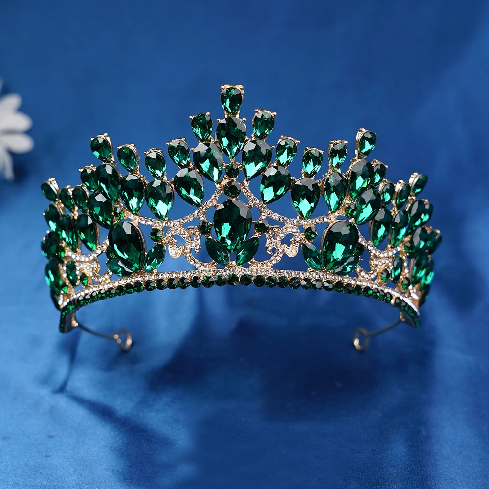 المبيعات الساخنة متعدد الألوان التيجان الطرف والتيجان للنساء كريستال الأميرة تاج حجر الراين الشعر مجوهرات أغطية الرأس وصيفه الشرف