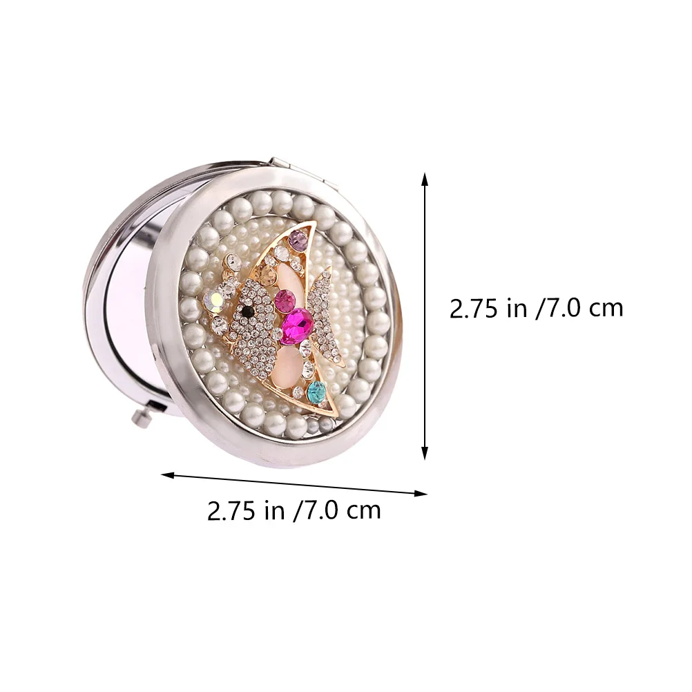 Miroir de maquillage Compact Portable en métal, Design poisson, petit miroir de voyage double face, léger, Mini cadeau de transport de poche