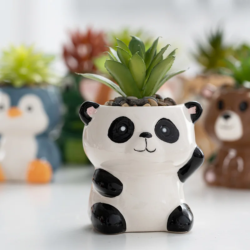 زارع سيراميك على شكل حيوانات كرتونية لطيفة - وعاء عصاري صغير للنباتات الصغيرة | ديكور حديقة المنزل الإبداعي الأكثر مبيعًا 2025 #3