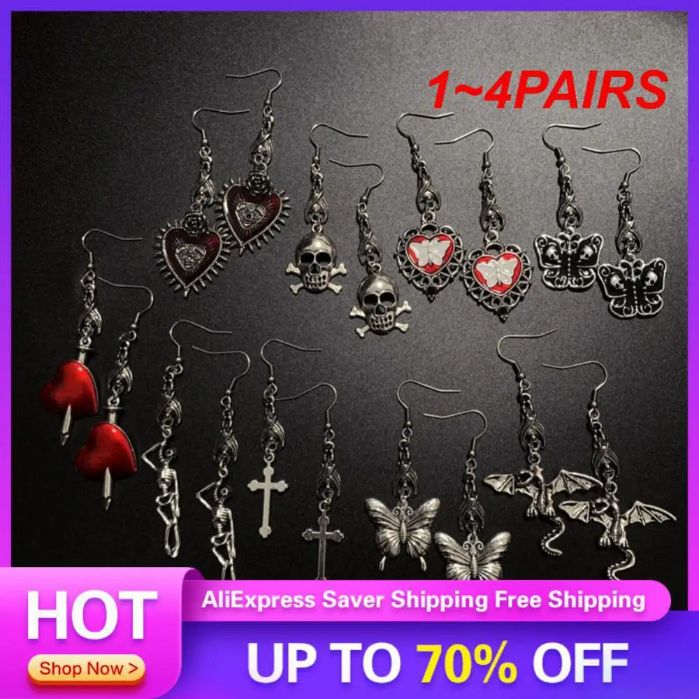 1~4PAIRS Jewelry Earrings Korean Exquisite 1 Pair Women Girl Jewelry Gifts Drop Stud Earrings Mirror Earrings Vintage