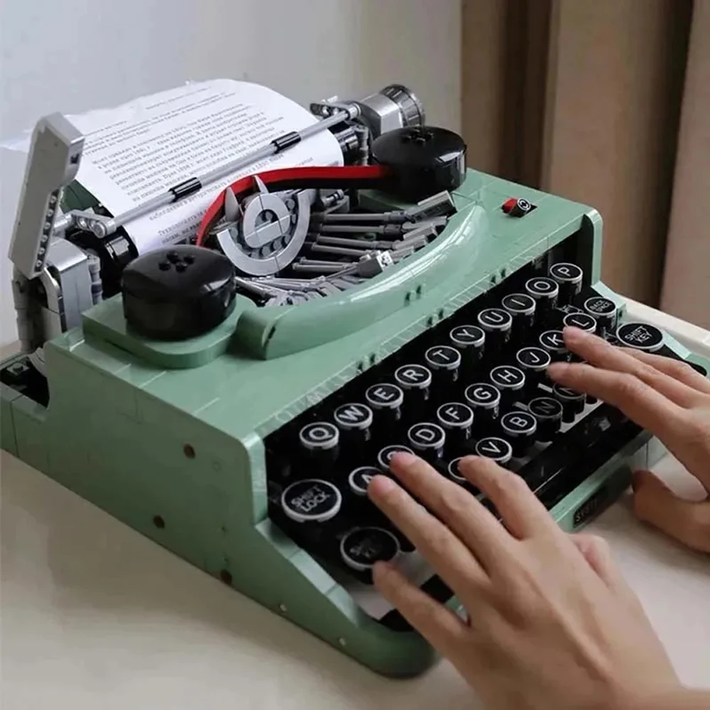 

Креативная серия конструкторов DIY: модель ретро-печатной машинки для мальчиков, сложная сборка, развивающая игрушка, коллекционная модель, украшение.