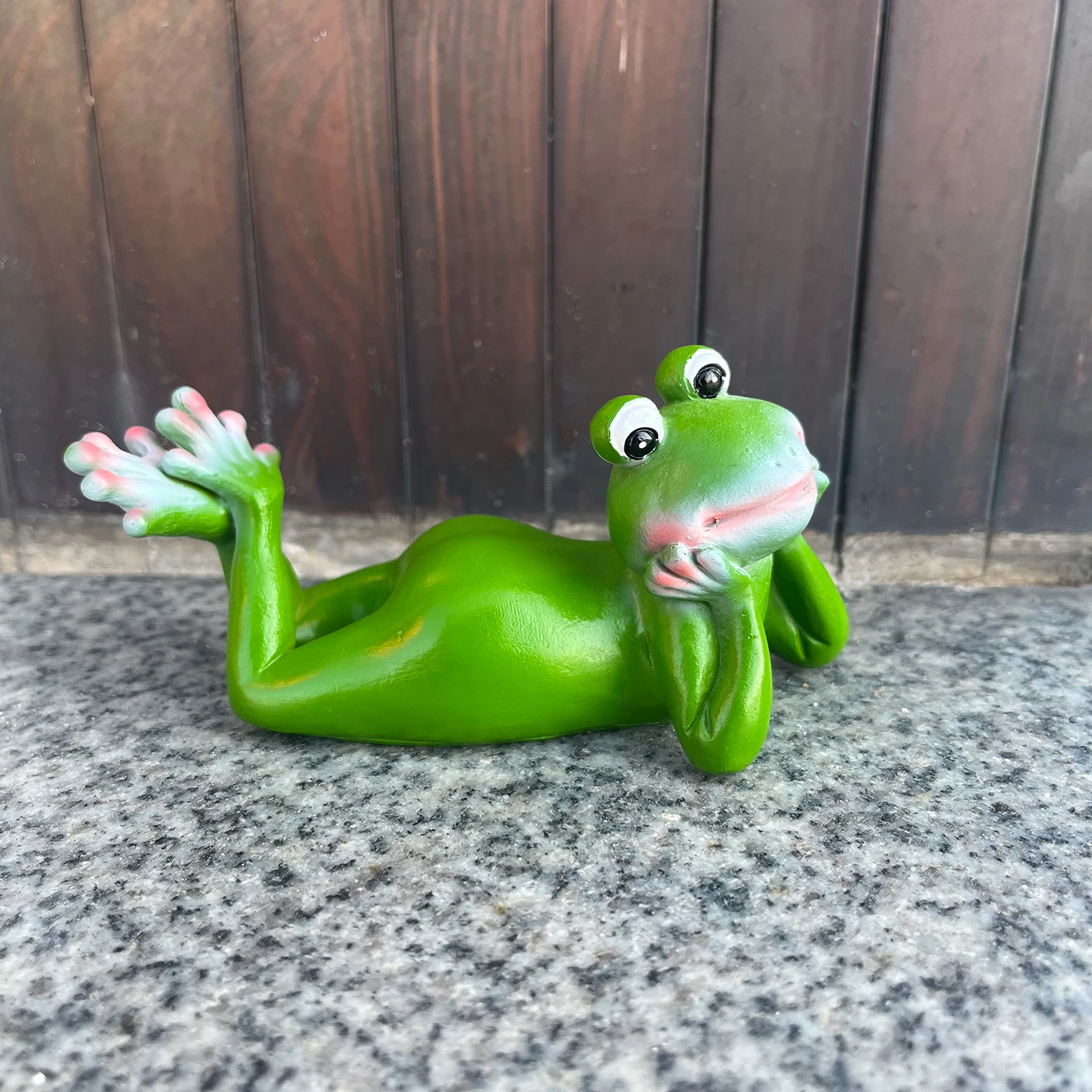 1pc cute cartoon holding the face of a small frog resin decorations gardening courtyard bonsai ornaments decorative crafts