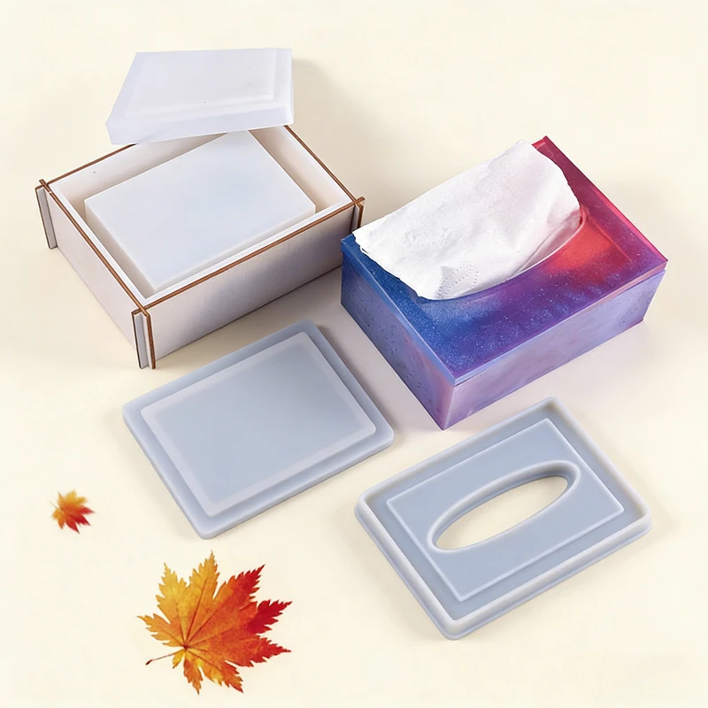 Handmade Epoxy Resin Dropper Silicone Mold for Tissue Box and Jewelry Storage Organizer