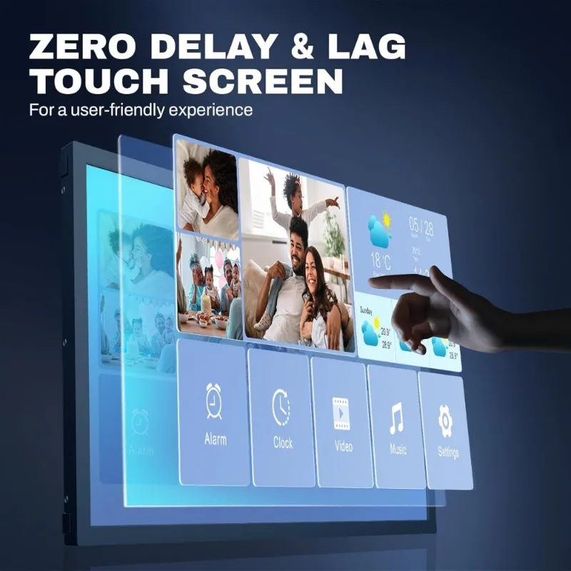 Cornice digitale grande da 21,5 pollici Touchscreen WiFi Display FHD IPS 32 GB Telecomando Montaggio a parete App Condivisione e-mail USB
