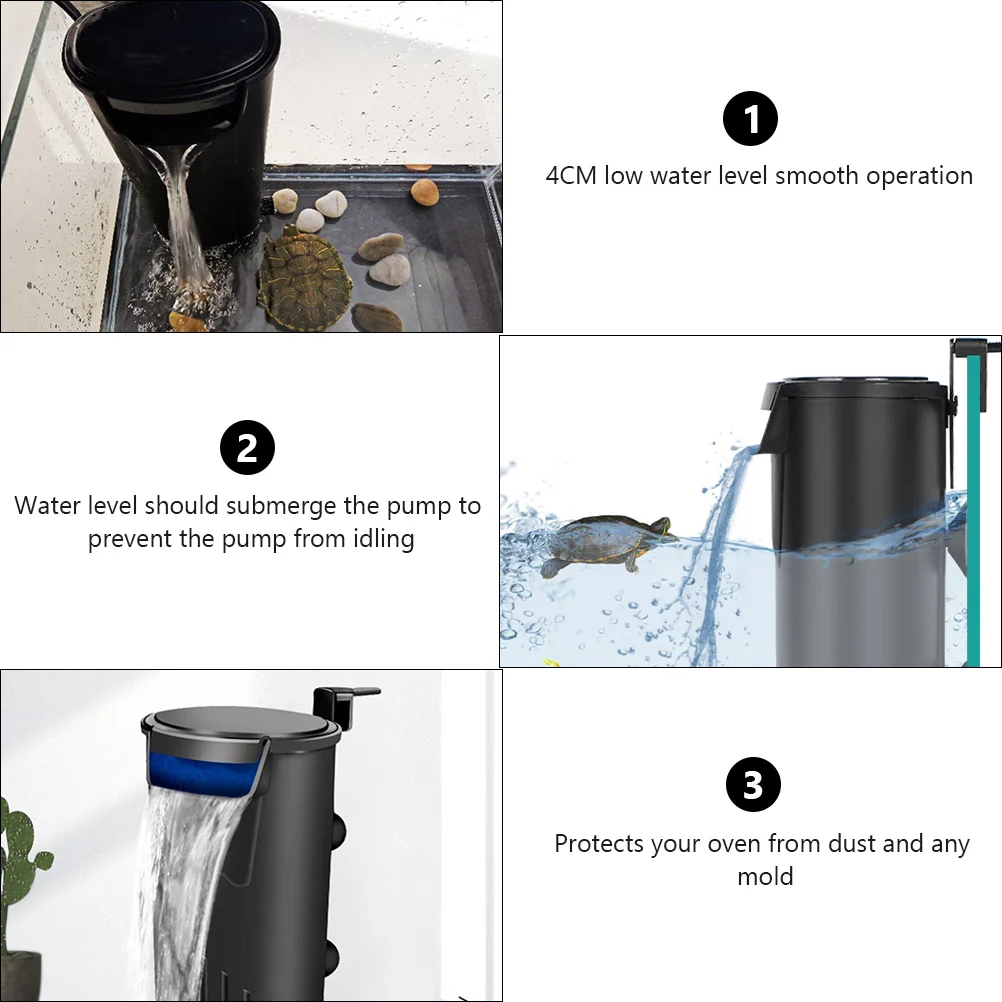 

Turtle Filter 4CM Low Level Aquarium Water Pump For Fish Tank Pump Silent Fish Tank Aerator Waterfall Style Large Capacity
