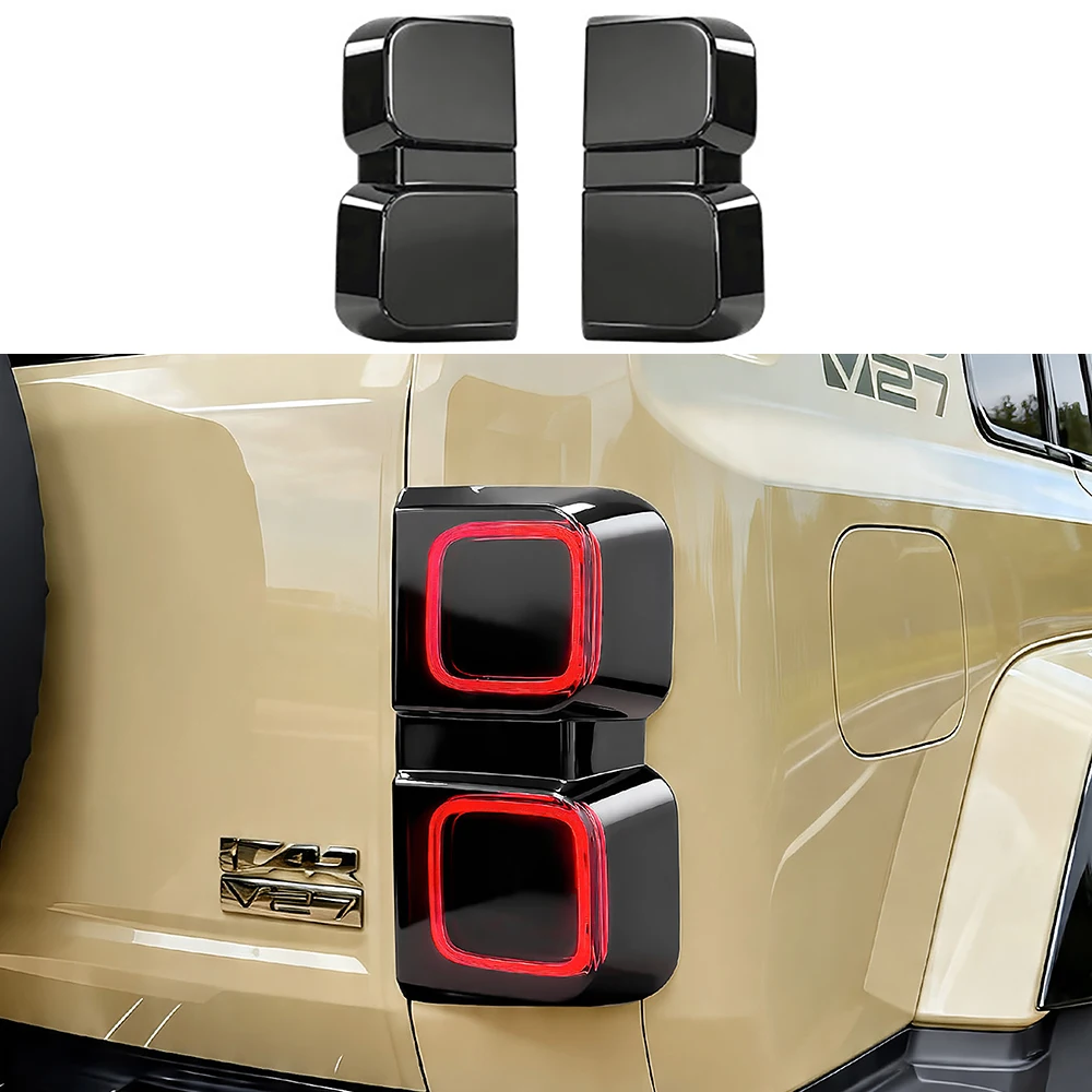 Black Warrior Translucent Mecha Rear Headlight Protective Cover Decorative Parts for Chery iCAR V27 Smoked Black Tail Lampshade