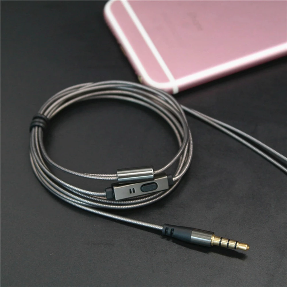 DIY Earphone Cable with Mic Controller Repair Replacement for Headphone