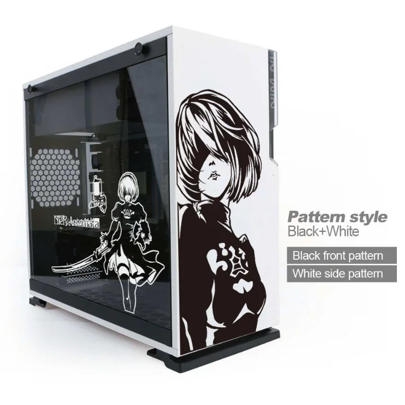 NieR:Automata ATX Gaming PC Case Stickers Mid Tower Computer Decorative Decal Anime Removable Waterproof Sticker