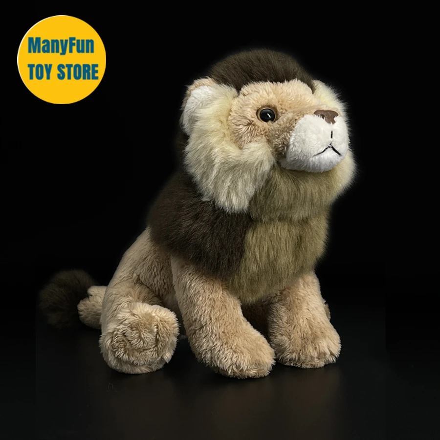 Realistic Lion High Fidelity Cute Plushie African Lion Plush Toys Lifelike Animals Simulation Stuffed Doll Kawai Toy Gifts