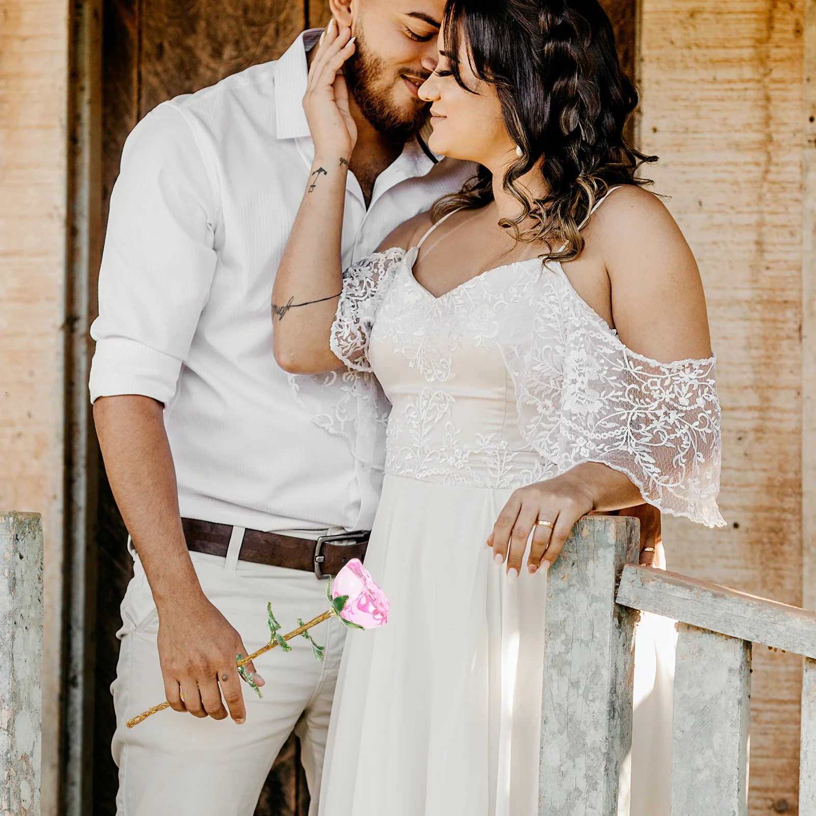 

Artificial Glass Rose Bouquet Realistic Fake Flower Decor Home Flower Arrangement DIY Decoration Fake Rose Decor