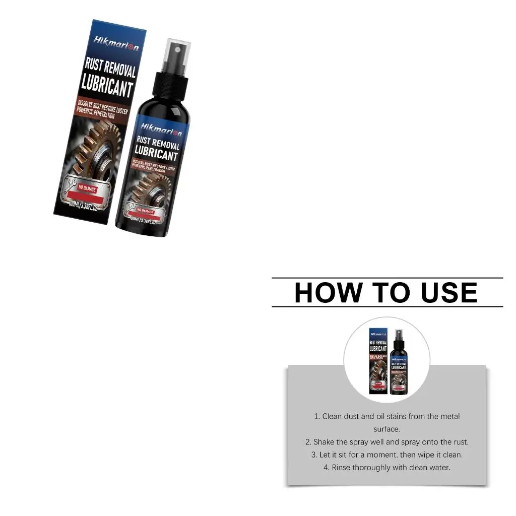 Quick-Acting Rust Removal Sprayer, Iron Powder Remover Sprayer Complete Automotive Rust Prevention 100ML