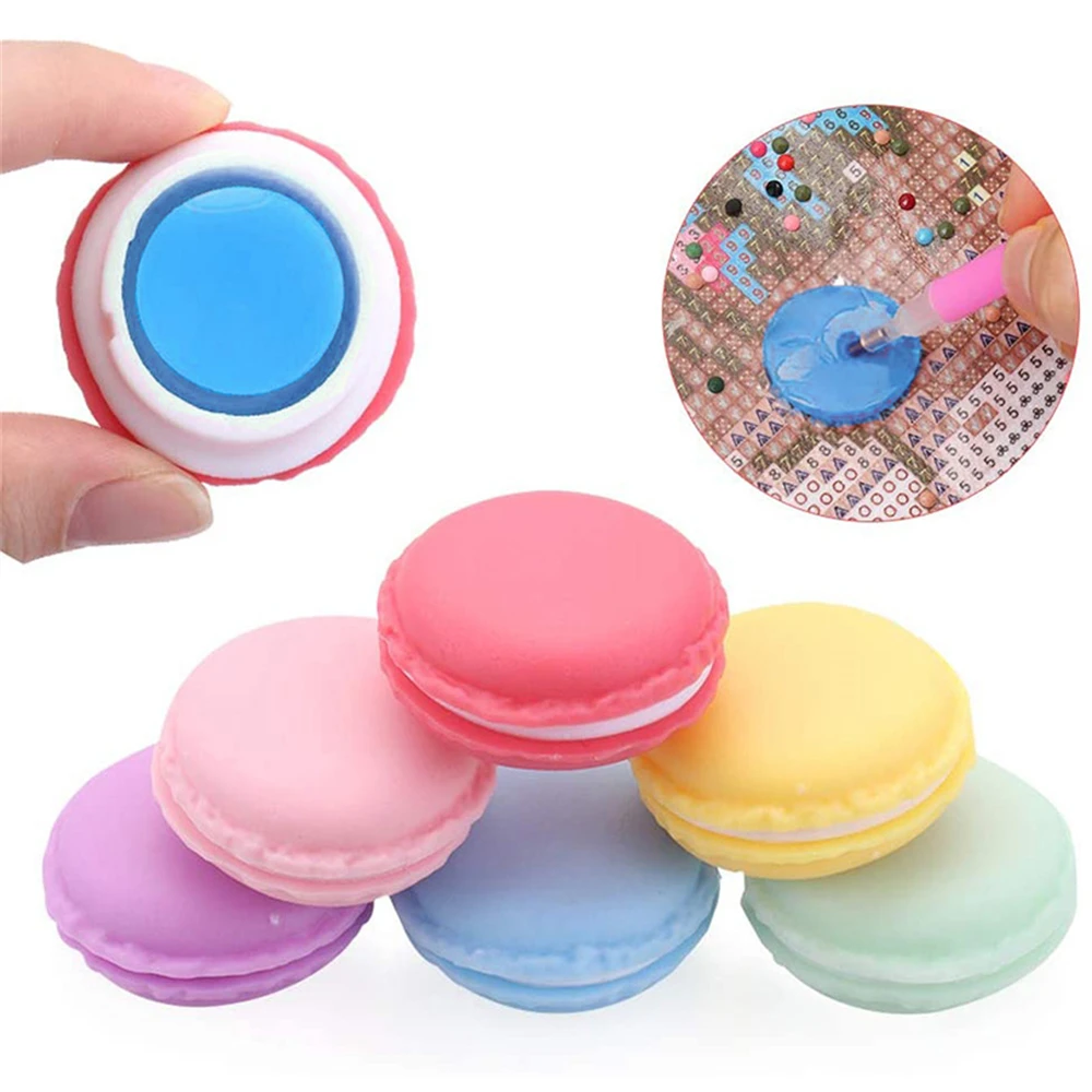 1/6 stücke Macaron Diamant Malerei Kleber Ton Wachs Aufbewahrung sbox Bohren Schlamm Stickerei Kreuz stich Aufbewahrung behälter DIY Nagel Werkzeuge