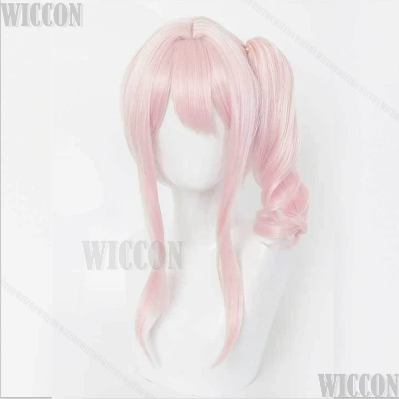 Mizuki Akiyama Pink Wig Game Project Sekai Colorful Stage! Cosplay Prop One-sided Slanted Ponytail Hair Women Girls Cos Comic