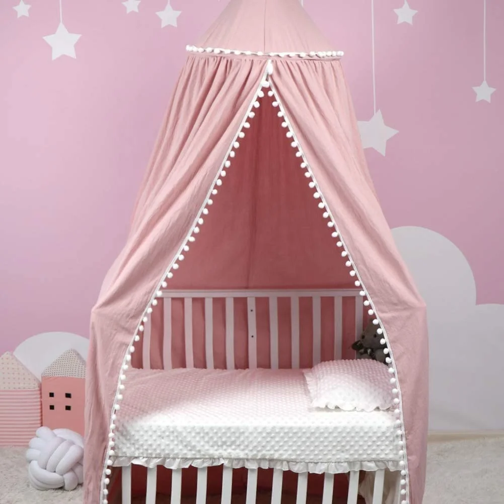 Portable Princess Style Kids Bedding Set Lovely Dome Children Mosquito Net Cotton Bed Canopies for Babies Knitted Technique