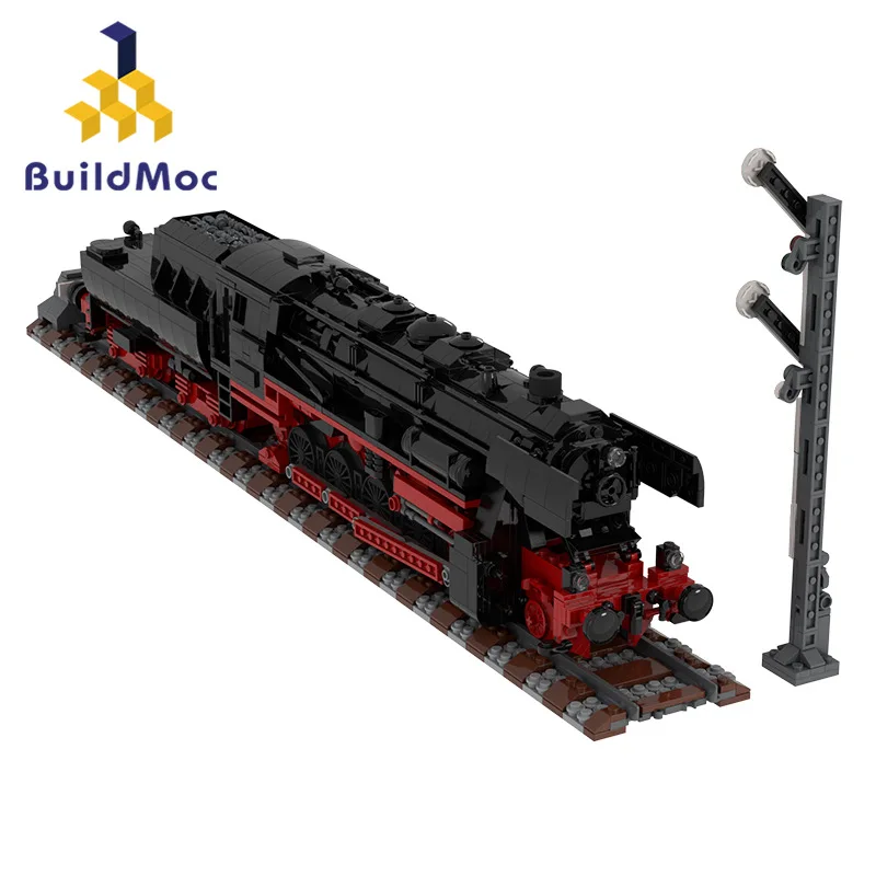 

BuildMoc MOC-25554 немецкий паровоз 52,80 уровня, совместимые с паровозами, строительные блоки, игрушки C5482, кирпичи для детей