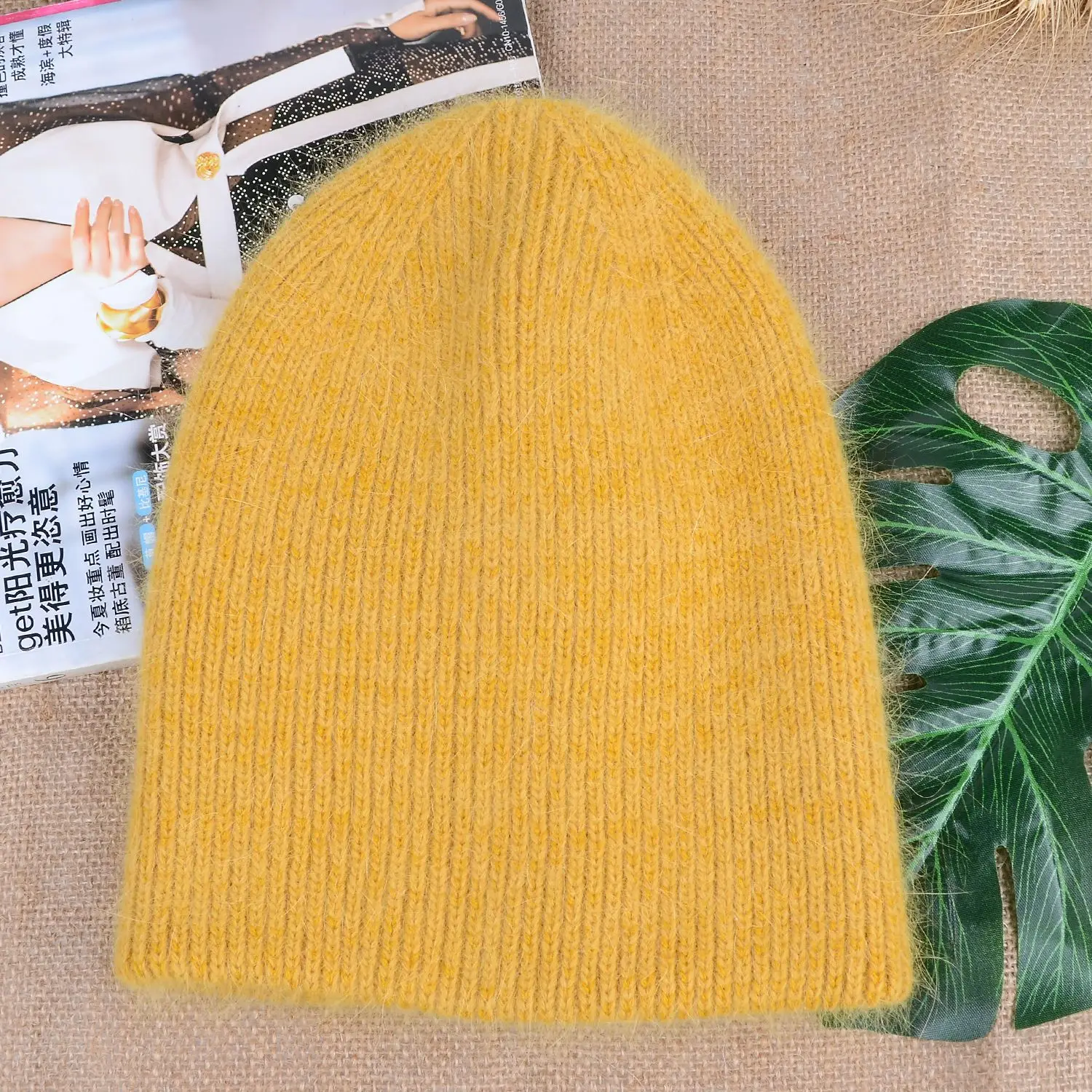 13 Farben neue hochwertige, am besten abgestimmte Damen-warme Skullies-Mütze aus Kaninchenfell, Wintermütze für Damen, weiche Herbstmütze, Geschenk – Detail 9