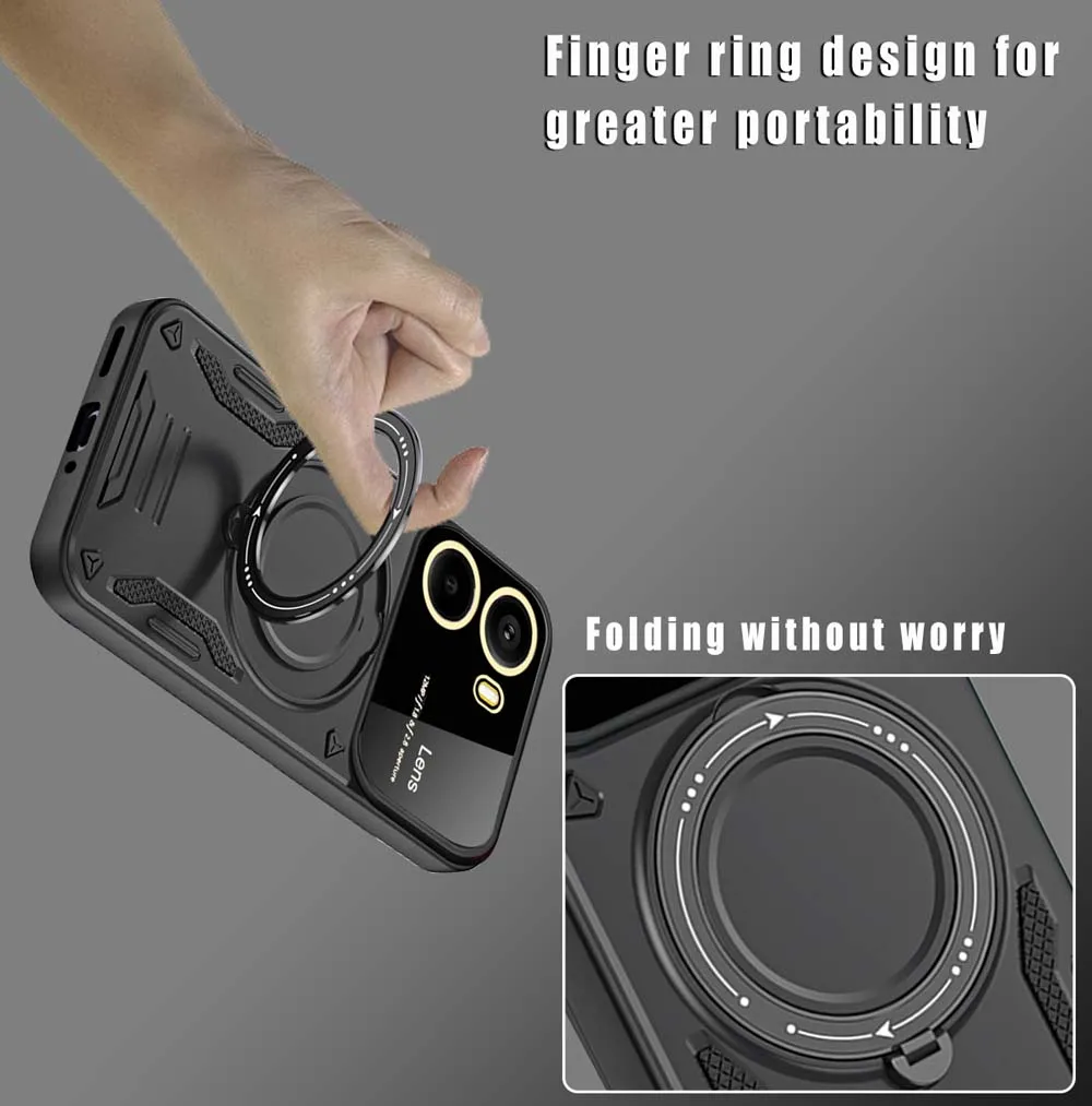 Shockproof Armor Case for Mi POCO X6 X7 Pro F6 Pro C75 C65 Magnetic Ring Stand Camera Protector Phone Cover