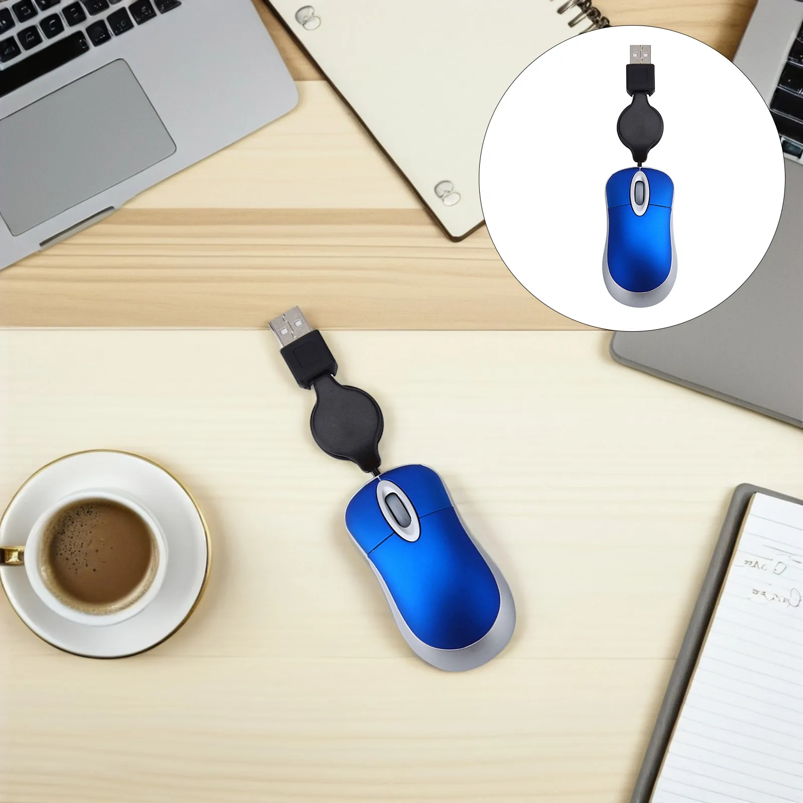 

USB Mouse Wired Computer Mice 1600DPI Ergonomic Portable Mini Notebook Laptop Cord Compact Lightweight Office Home Use