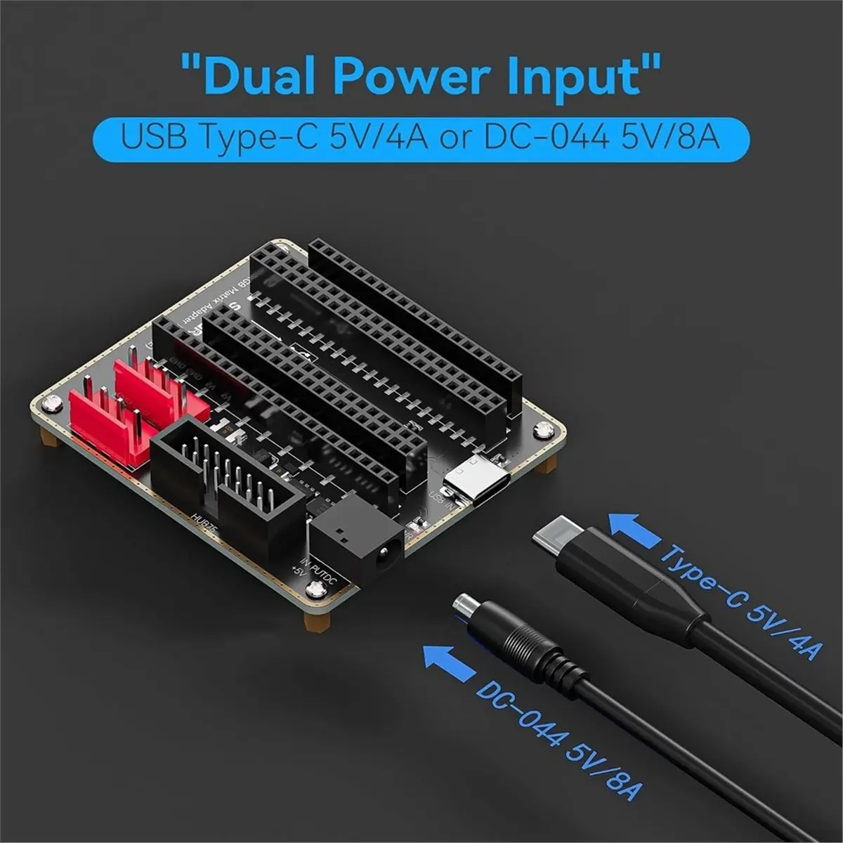 RGB Matrix Adapter for -DevKitC HUB75 5V Dual 5V Inputs Dual -4P Outputs ESD Protection LED Matrix Panels
