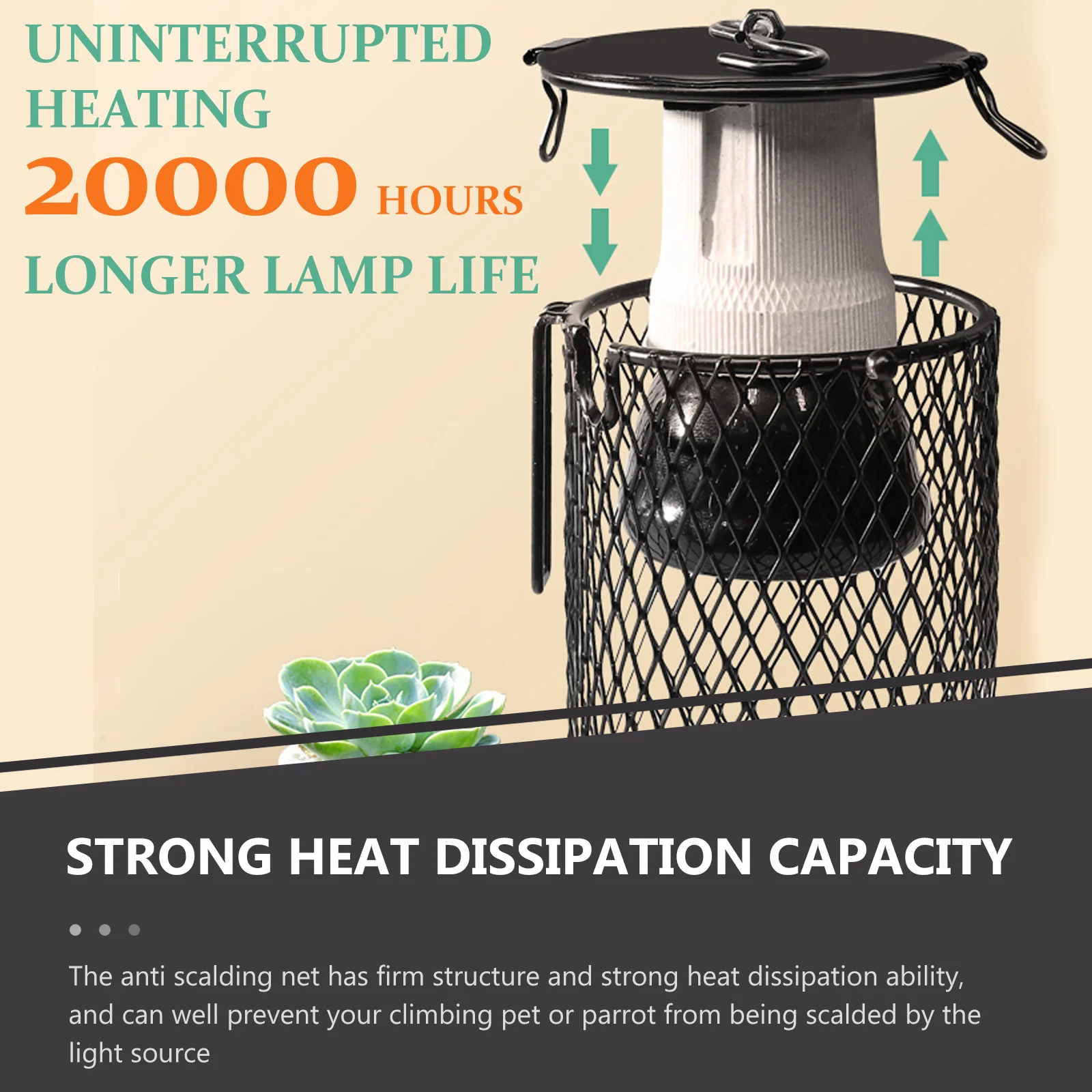 

Reptile Anti-Scald Heater Guard High Strength Mesh Cover for Parrot Climbing Box Reptile Heating Lamp Protector