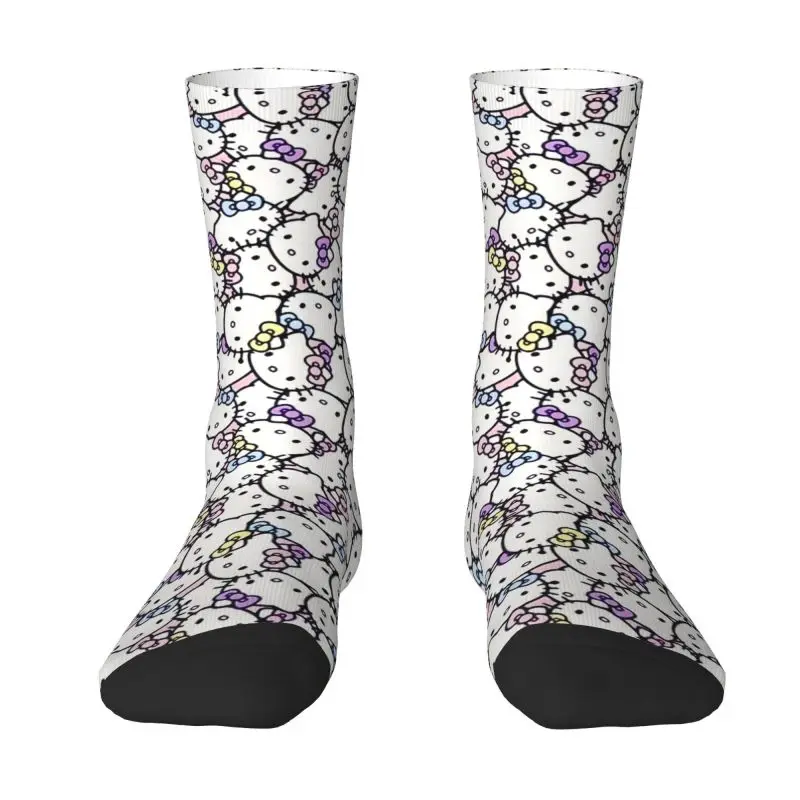 Chaussettes de dessin animé personnalisées pour hommes, Hello Kitty Sanurgente, Japon Anime Crew, Mignon, Unisexe, Printemps, Été, Automne, Hiver