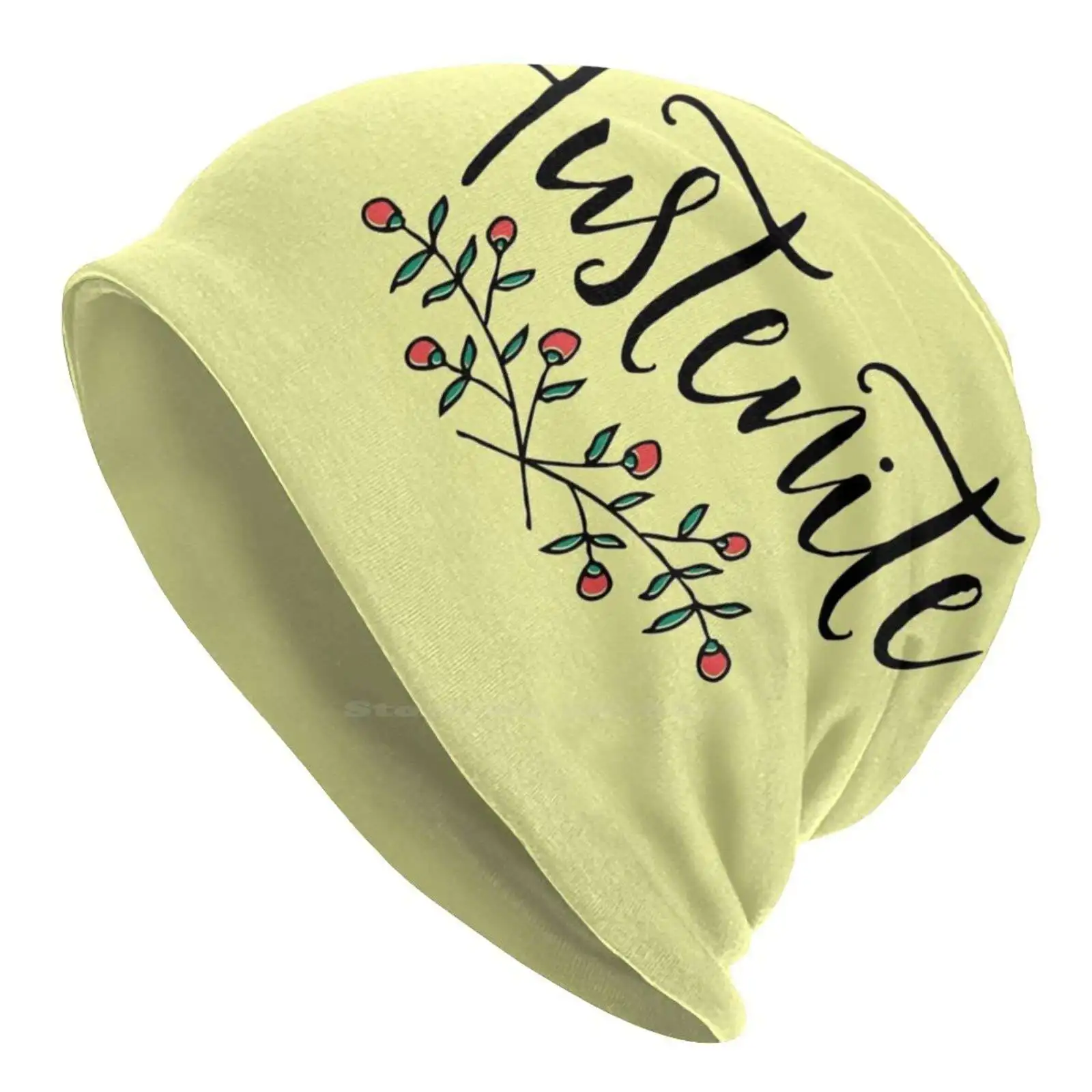 Jane Austen Floral Austenite Knitted Hat Warm Beanie Outdoor Caps Austenite Bookish Stuff For Book Lovers Book Typography