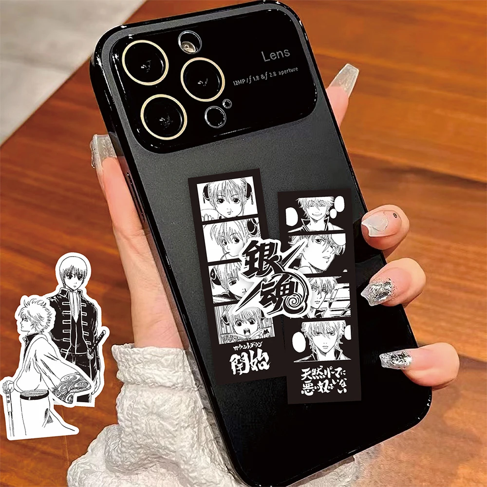 10/30/80pcs GINTAMA Black White Anime Stickers Cool Cartoon Sticker Notebook Skateboard Phone Bike Classic Manga Decals Kids Toy
