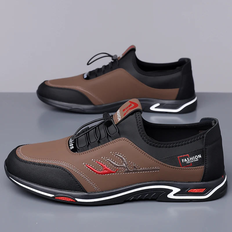

Leather Men Shoes Lace Up High Quality Man Sneakers Luxury Brand Oxfords Shoes Fashion Male Casual Shoes Skateboard Footwear