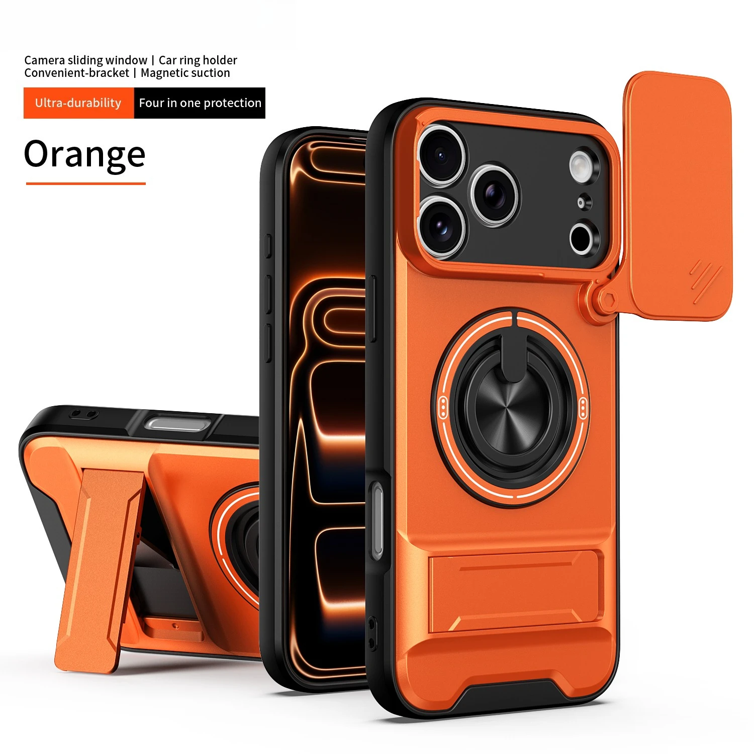 Luxus 360 Rotierenden Magnetischen Ring Halter Telefon Fall Für iPhone 17 Pro Max 16 Plus 15 14 13 12 Objektiv rutsche Kamera ständer Abdeckung