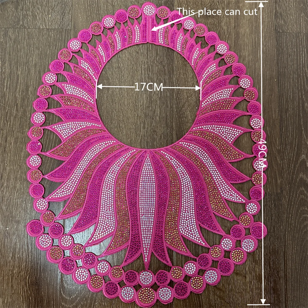 Embroidered Rhinestone Flower patches Iron on Applique For Clothing DIY