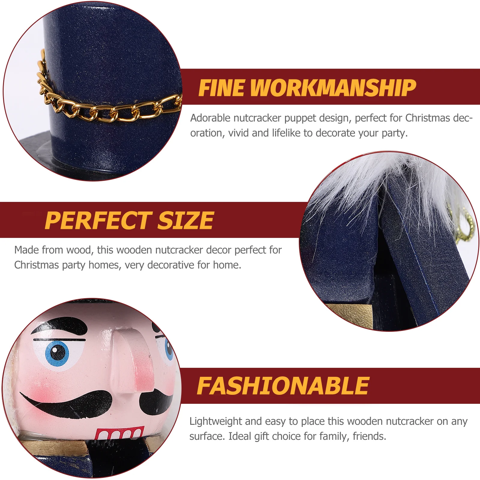 

Wooden Nutcracker Decor Xmas Christmas Decoration Craft Festival Home Ornaments Holiday Party Scene Layout Gifts