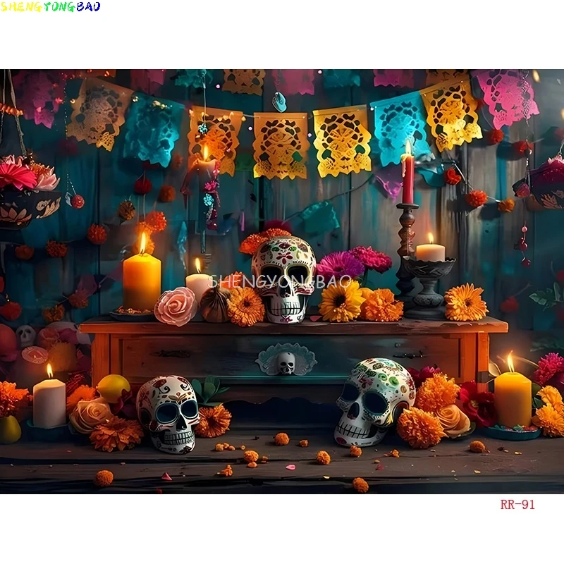 Halloween Day Autumnal Pumpkins Photography Backdrops Props Maple Leaf Scarecrow Farm Harvest Thanksgiving Background RR-12