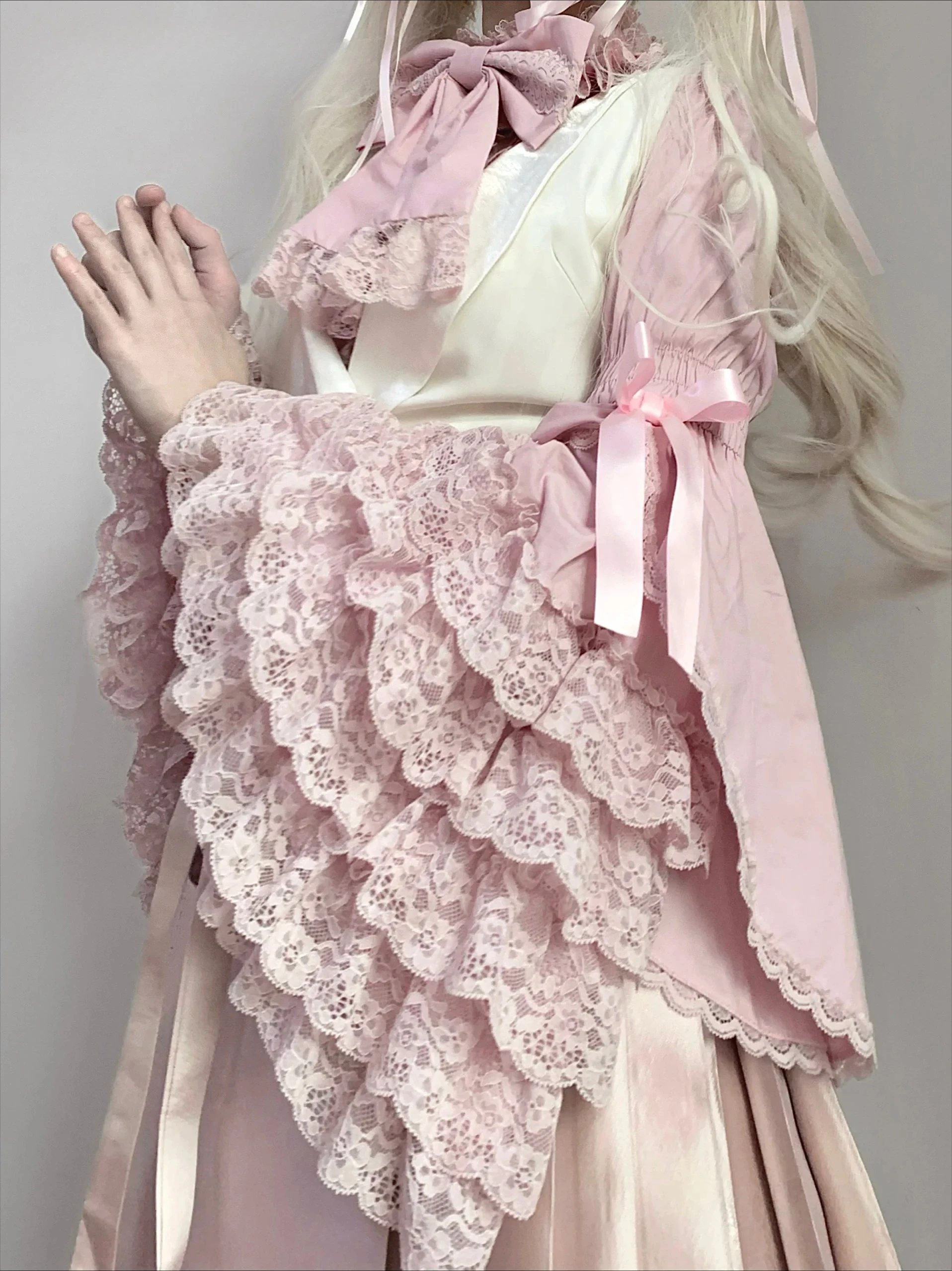 

Original Stand Collar Lolita Lace Ji Sleeve Butterfly Shirt Sweet Cute Girl Women's Blouse Shirts 2025 New Spring Hot Sale