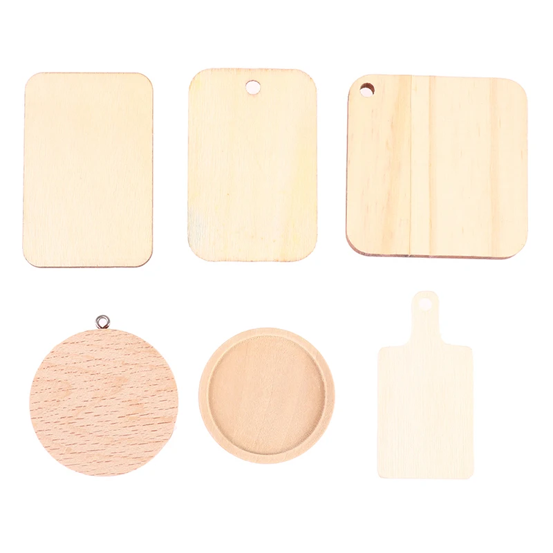 Doll House Simulation Mini Wooden Tray Cutting Board Sushi Plate Pastry Plate Dollhouse Kitchen Decor Accessories